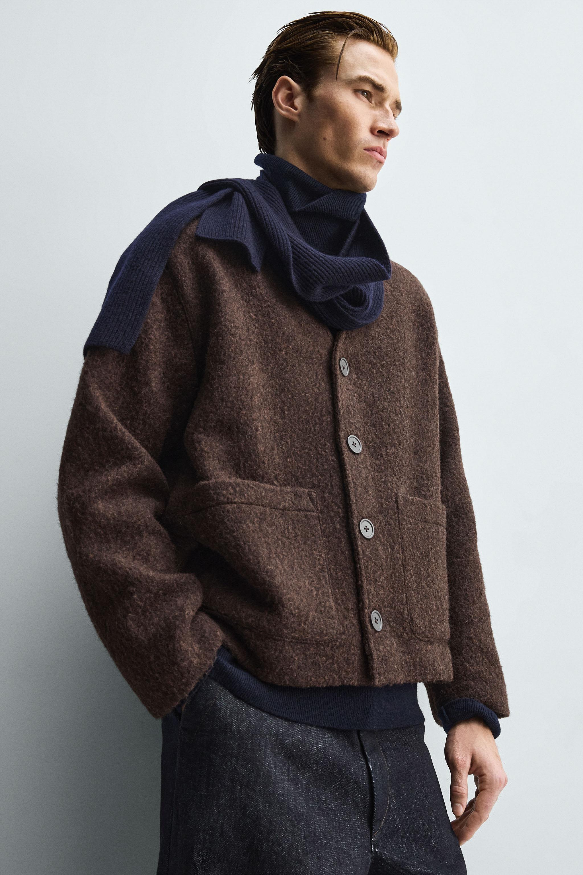 RELAXED FIT TEXTURED CARDIGAN